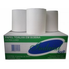 PAPEL TOALHA BOBINA INDAIAL - FARDO 20X200X6